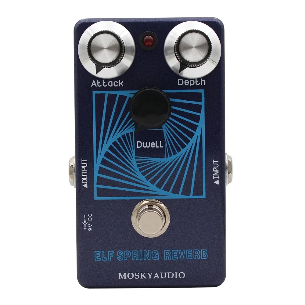 Mosky ELF Spring Reverb Effect PedalVINTAGE Voiced Reverb กีตาร์เหยียบพร้อม Attack/ความลึก/Dwell Con