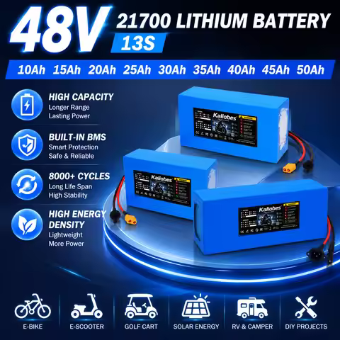 NEW 48V 21700 10Ah 15Ah 20Ah 25Ah 30Ah 35Ah 40Ah 45Ah 50Ah 100-2500W 13S Lithium Battery Pack Rechar
