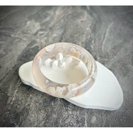 Natural Sakura Agate Bangle