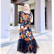 HOT 🔥 FLORAL DRESS JUBAH DINNER LACE TULLE TUTU DINNER MUSLIMAH FASHION NIKAH TUNANG BRIDESMAID MURA