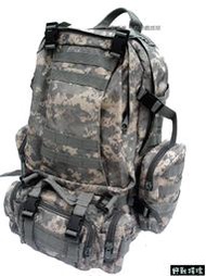 【野戰搖滾-生存遊戲】MOLLE模組化戰術大背包(ACU迷彩) -內含多功能戰術腰包、雜物包 ~ 登山背包 露營 行軍