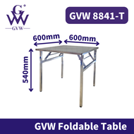 GVW Square Stainless Steel Foldable Table Working Table Dining Table Meja Lipat Meja Makan