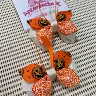 Spooky orange butterflies Halloween handmade hairclips 2pcs/ set