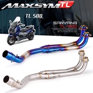 Exhaust Header Pipe Link Modification Fitment For TL500 SYM MAXSYM TL500 Connect to 51MM Inlet Muffl
