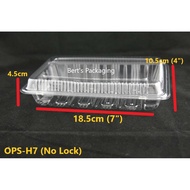 (Exclusive) OPS-H7 Bekas Kek Lapis 7" x 4" with Lock ±100pcs / 7" Cake Case / Anti-Fog / Sushi Box /