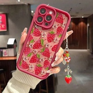 Red Strawberry Flowers Casing For Oneplus 12 15 13 11 13T 8T 12R 11R 10R OnePlus Nord CE 5 4 3 2 Lit