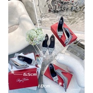 [Purchasing Agent Level]RV New style Crystal Shoes，R*v Rhinestone Square Buckle Flat Shoes for Women