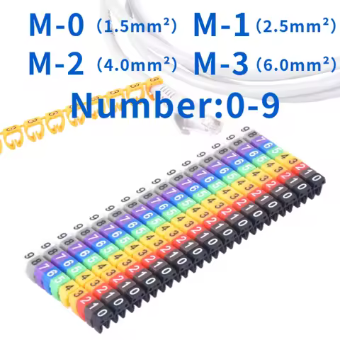 100/150 Pcs Cable Markers Colourful C-Type Marker Number Tag Label For 2-8mm Wire Network Cable Wire