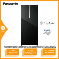 Panasonic 2-Door Bottom Freezer Refrigerator Glass Door Series Inverter 422L Fridge NR-BX421WGKM NRBX421WGKM Peti Sejuk
