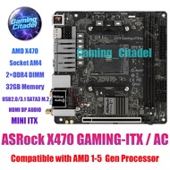 Used ASRock X470 Gaming-ITX/ac AM4 ITX DDR4 Motherboard Compatible with AMD1-5 Gen Processors Tested