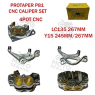 PROTAPER LC135/Y15 CNC 4 POT CALIPER P81 THAILOOK WITH BRACKET CALIPER 8.1 GOLD CALIPER COIN