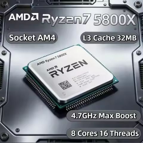 AMD R7 5800X Ryzen 7 5800X 8 Core 16 Thread AM4 Desktop CPU for Gaming Streaming Content Creation Of