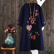 Cn456 cheongsam top cheongsam blouse Plus saiz v-neck wanita s a etnik r industri berat sulaman t-sh