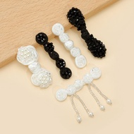 Pearl Crystal Plate Button Chinese Style Handmade Button Pearl Cheongsam Button Three-Wheel Button C