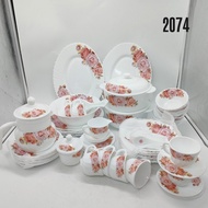 72PCS SET PINGGAN MANGKUK OPAL/ 72PCS DINNER SET GLASSWARE (SET 8 ORANG MAKAN)