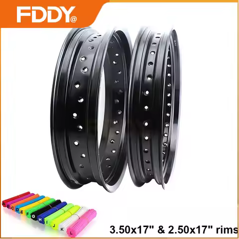 FDDY Motorcycle Dirt Bike 17 Inch Aluminum Wheel Hub Motocross Front 2.50X17" Rear 3.0X17" Rims 36 S