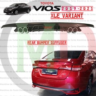 ▫♘Toyota Vios 2019-2021 XLE Variant 4th Gen Rear Bumper Lip Diffuser (Matte Black)