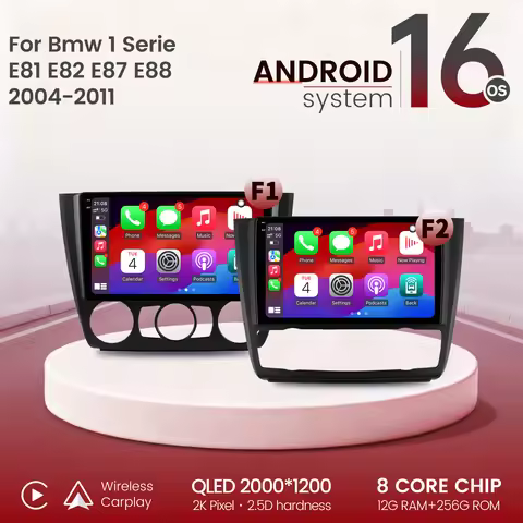 9" Car Radio For Bmw 1 Serie E81 E82 E87 E88 2004-2011 Android 16 Wireless BT Carplay Multimedia Nav