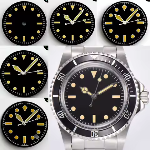 28.5mm Classic Retro Dial Hands Set C3 Lume NH35 NH36 Compatible Watch Pointer Combination Watchmaki