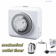 ELLSWORTH Mechanical Timer, 24-Hour Cycle 30-Minute Intervals Plug-in Timer, Timing Socket 15A 1250W