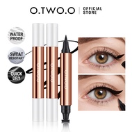 O.TWO.O Stamp Eyeliner Black Double Head Waterproof Eyeliner Pencil Anti Air Tahan Lama Eye Makeup
