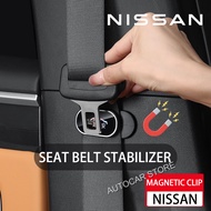 For Nissan Car Seat Belt Buckle Holder Magnetic Clip Tension Adjuster Belt Fastener GTR Note Juke Murano Qashqai Sylphy Teana Xtrail t32 Latio NV350 NV200 Serena Kicks