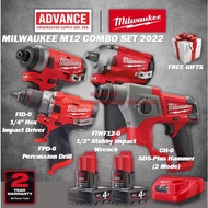 MILWAUKEE M12 MEGA COMBO RM1988 ( Cordless Rotary Hammer / Percussion Drill / Impact Driver / Impact Wrench )