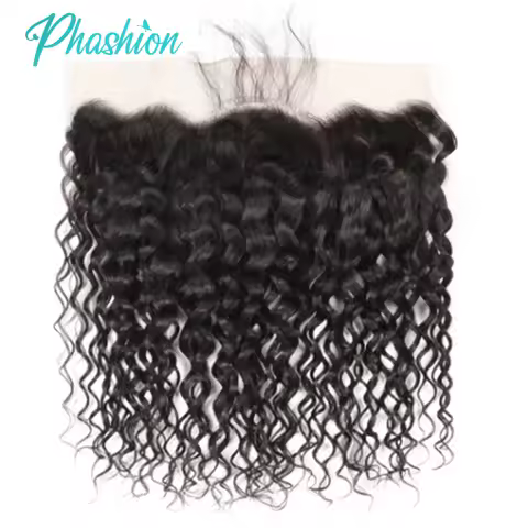 Phashion Water Wave 13x4 Lace Frontal Transparent Swiss 4×4 Closure Pre Plucked Ear to Ear Brazilian