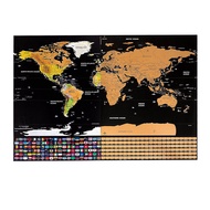 Deluxe Erase Black World Map Scratch Off Personal Travel Decor