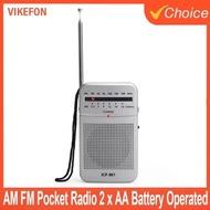 Full-Band AA Battery Small Portable Radio Mini AM FM Pointer Pocket Radio for Indoor Outdoor Camping
