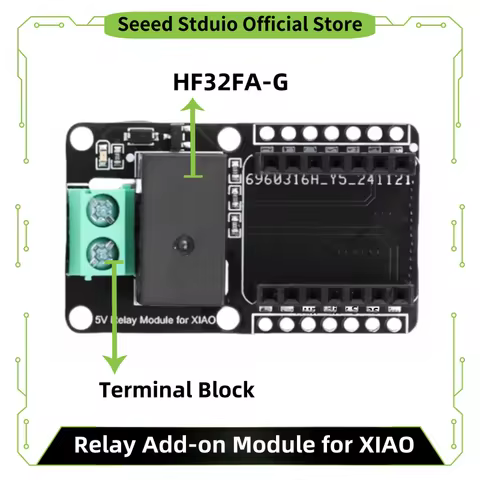 Relay Add-on Module for Seeed Studio XIAO and QT Py, HF32FA-G relay up to10A/250VAC