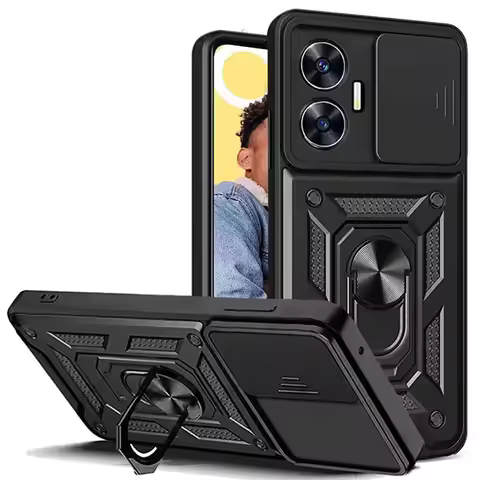 For Realme C55 C53 C65 C67 Slide Camera Lens Protector Armor Case For Realme 13Pro Plus GT 6T Milita