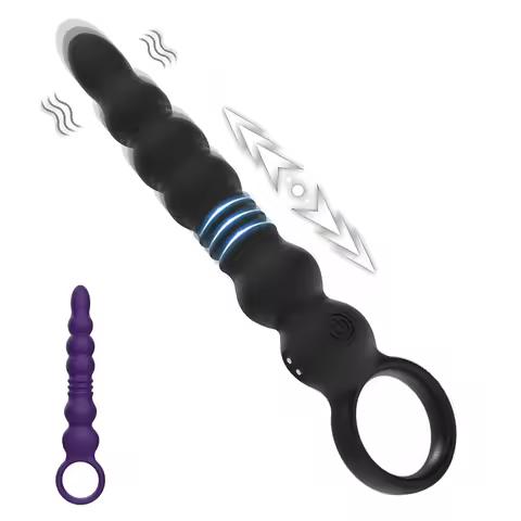 12 Speeds Anal Beads Vibrators Butt Plug for Men Women Anal Vibrator Prostate Massager Anal Balls Me