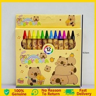 12Pcs Capybara Mini Anime Crayon Kawaii Student Graffiti Pen Cartoon Crayon Stationery