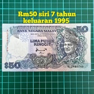 (A338) rm50 siri 7 duit kertas lama duit Malaysia lama tabung duit kertas duit syiling lama mata wan