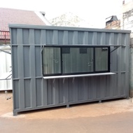 Booth Container / Kontainer Home / Pos Security / Gerobak Stand Jualan knockdown ukuran 4x3x2.5