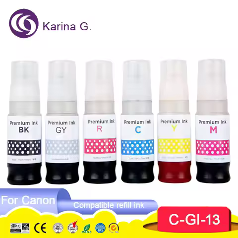 For Canon ink Compatible Color GI 13 GI-13 Bulk Bottle Refill Ink For Canon PIXMA G510 G610 Printer 