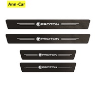 【Ann-Car】4pc/Set Car Door Side Step Sill Strip Carbon Fibre Leather Anti Scratch Protector Stickers for Fiber Proton Lriz Persona Preve X70 X50