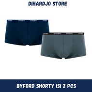 Byford Men's Boxer Panties/Shorty Contents 2pcs Bamboo Fiber Anti-Bacateria Small Rubber Anti-Foldin
