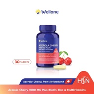 Wellane Acerola Cherry 1000 mg Plus Biotin Zinc & Multivitamins