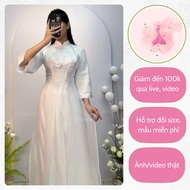 bag white slit strawberry dress, engagement ao dai, wedding ao dai - Munn ao dai