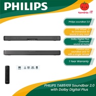 PHILIPS Soundbar 2.0 TAB5109 (120W/DTS Virtual X/Dolby Digital Plus)