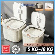 BlueRabbit Rice Storage Box (5Kg, 10Kg) Rice Bucket Grain Household Cereal Container Bekas Beras Ked