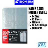 CBE Name Card Holder Refill Sheet Protector