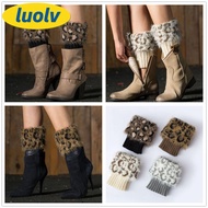 LUOLV Leg Warmers Ankle Warmer Elastic Winter Warm Women Fur Trim