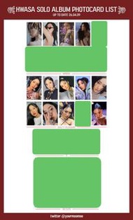 借圖換卡post MAMAMOO 金容仙 頌樂 Solar 文星伊 Moonbyul 丁輝人 Wheein 安惠真 華莎 Hwasa BTOB 李旼赫 Lee Min Hyuk Huta Red Ve