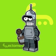 Bender Minifig - Futurama Vinyl Waterproof Sticker by EctoMesh