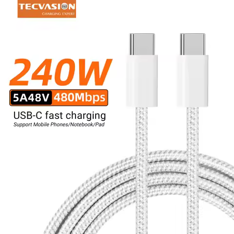 240W USB C Cable For MacBook Samsung Iphone 16 17E Pro Xiaomi iPad DELL ASUS PD Cable 5A 140W Fast C