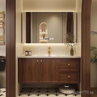 [READY STOCK]Antique Oak Bathroom Cabinet Combination Ceramic Whole Washbin Smart Mirror Bathroom Wall Cupboard Sink Washstand Customization