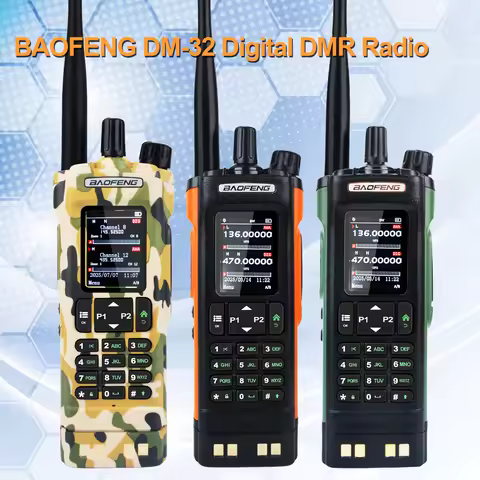 Baofeng DM-32 DMR Digital VHF UHF Dual Band Walkie Talkie 8W GPS AES256 Air Band Receive FM Radio DM